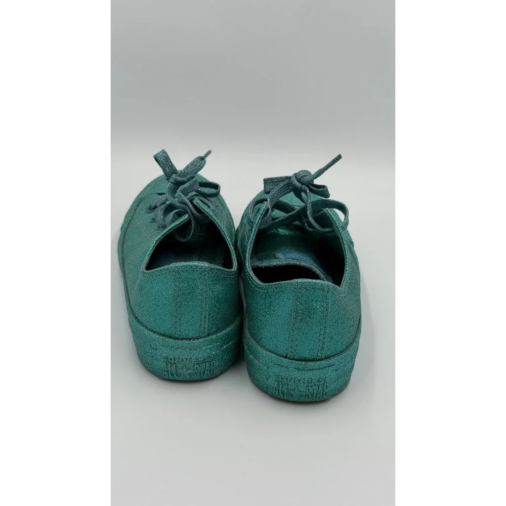 Converse Chuck Taylor All Star Low Teal‎ Green Glitter Sneakers Womens 6 164813C
